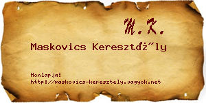 Maskovics Keresztély névjegykártya